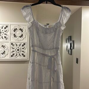 Altar'd State White Ruffle Midi Dress